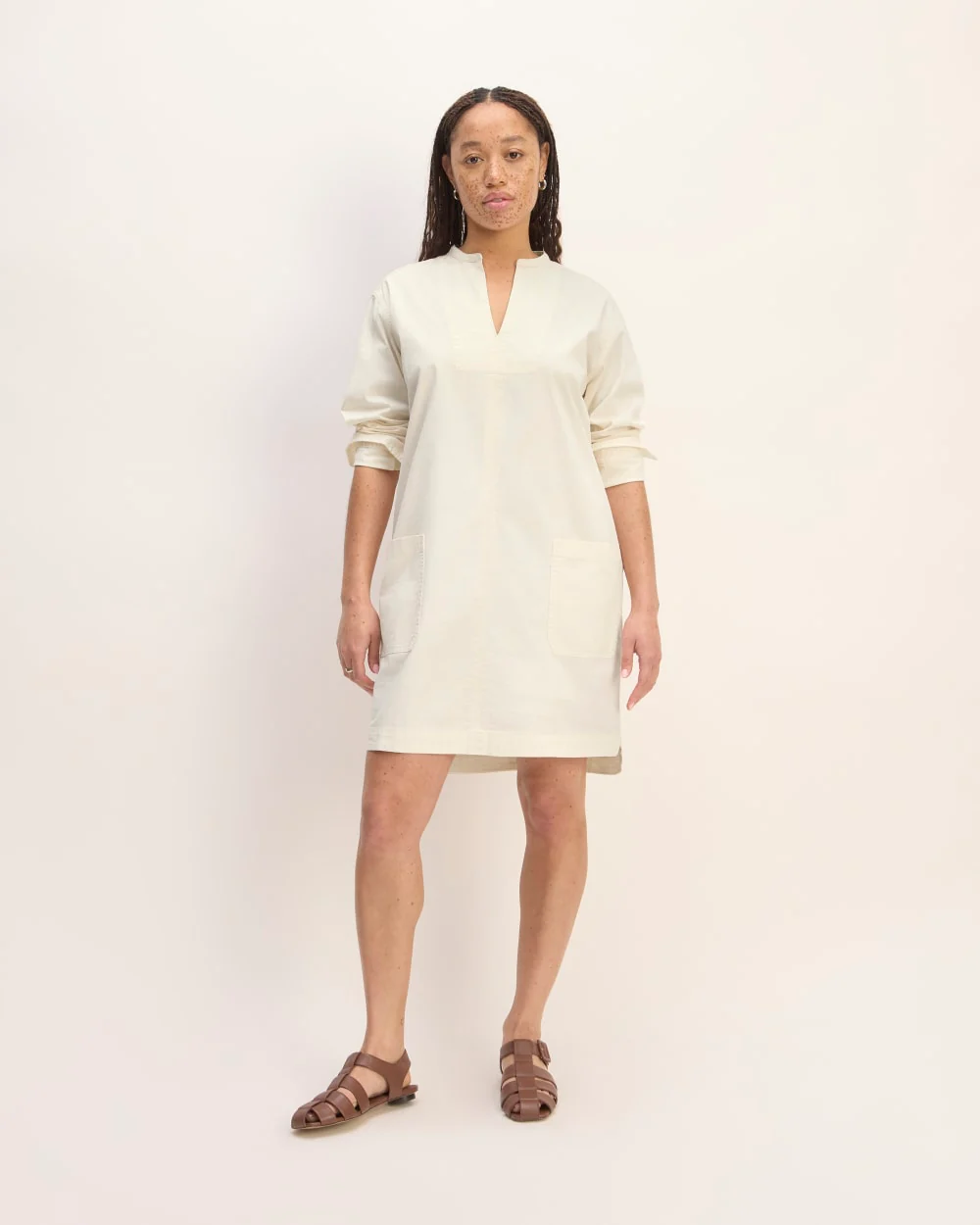 The Long-Sleeve Utility Mini Dress | Bone