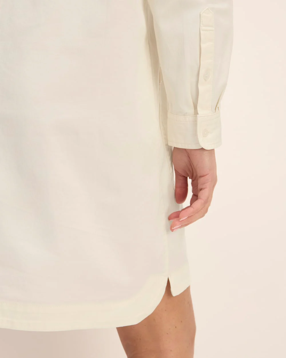 The Long-Sleeve Utility Mini Dress | Bone - Image 5
