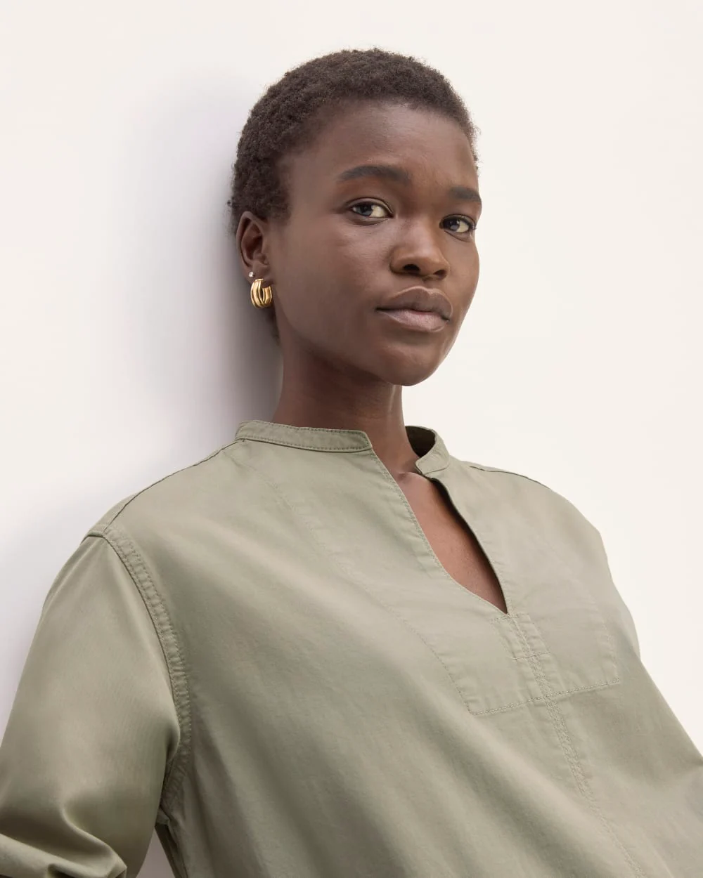 The Long-Sleeve Utility Mini Dress | Sage Green - Image 4