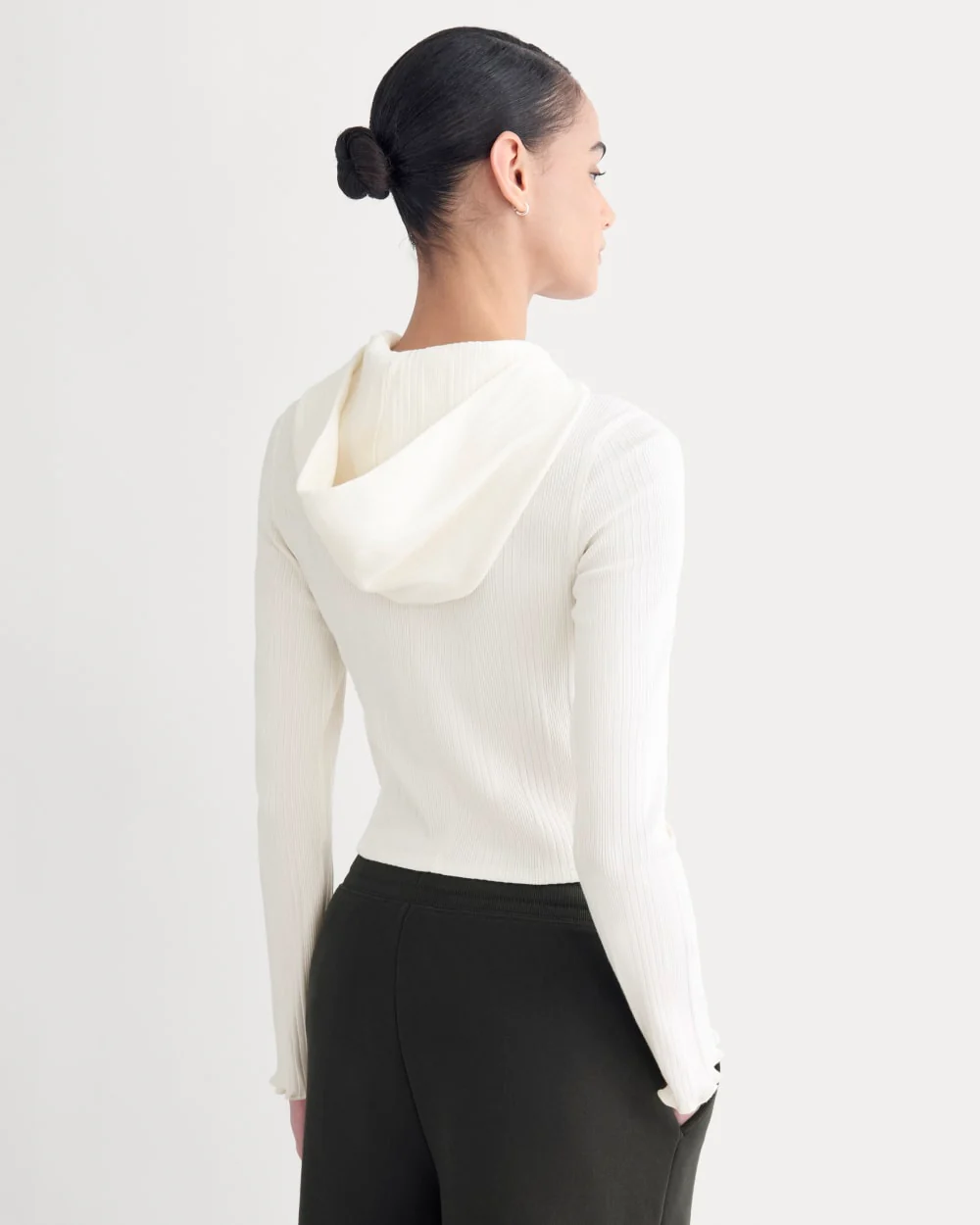 Lounge Rib Hoodie | Bone - Image 5