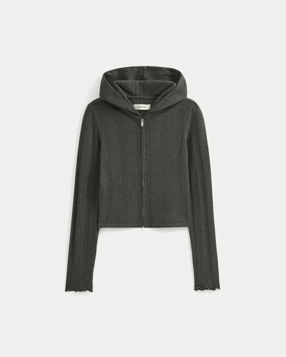 Lounge Rib Hoodie | Heathered Soot - Image 2