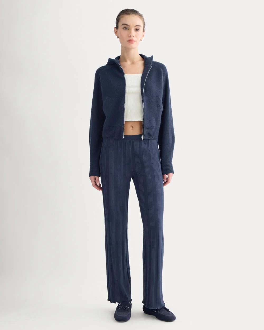 Lounge Rib Pant | Navy