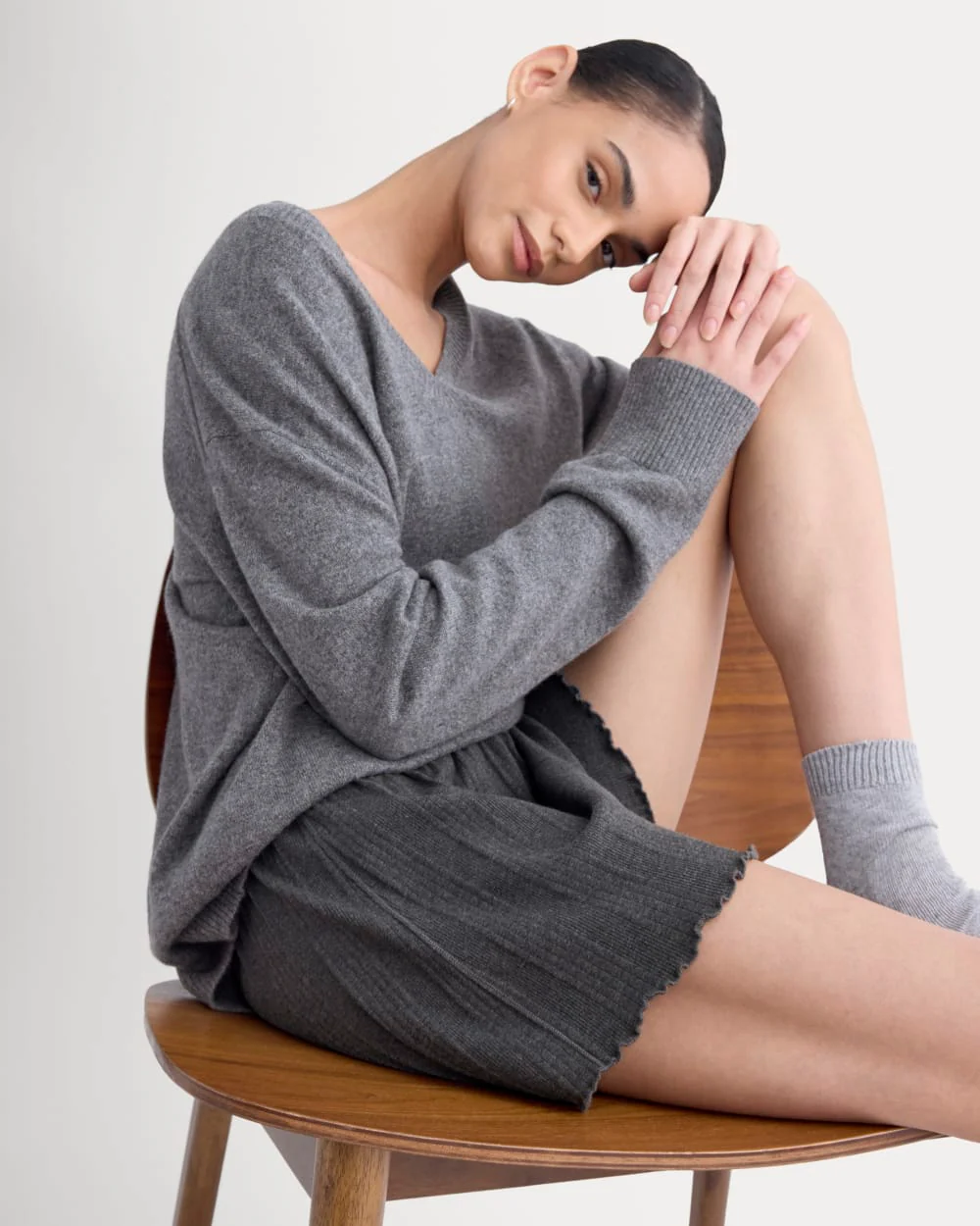 Lounge Rib Short | Heathered Soot - Image 4