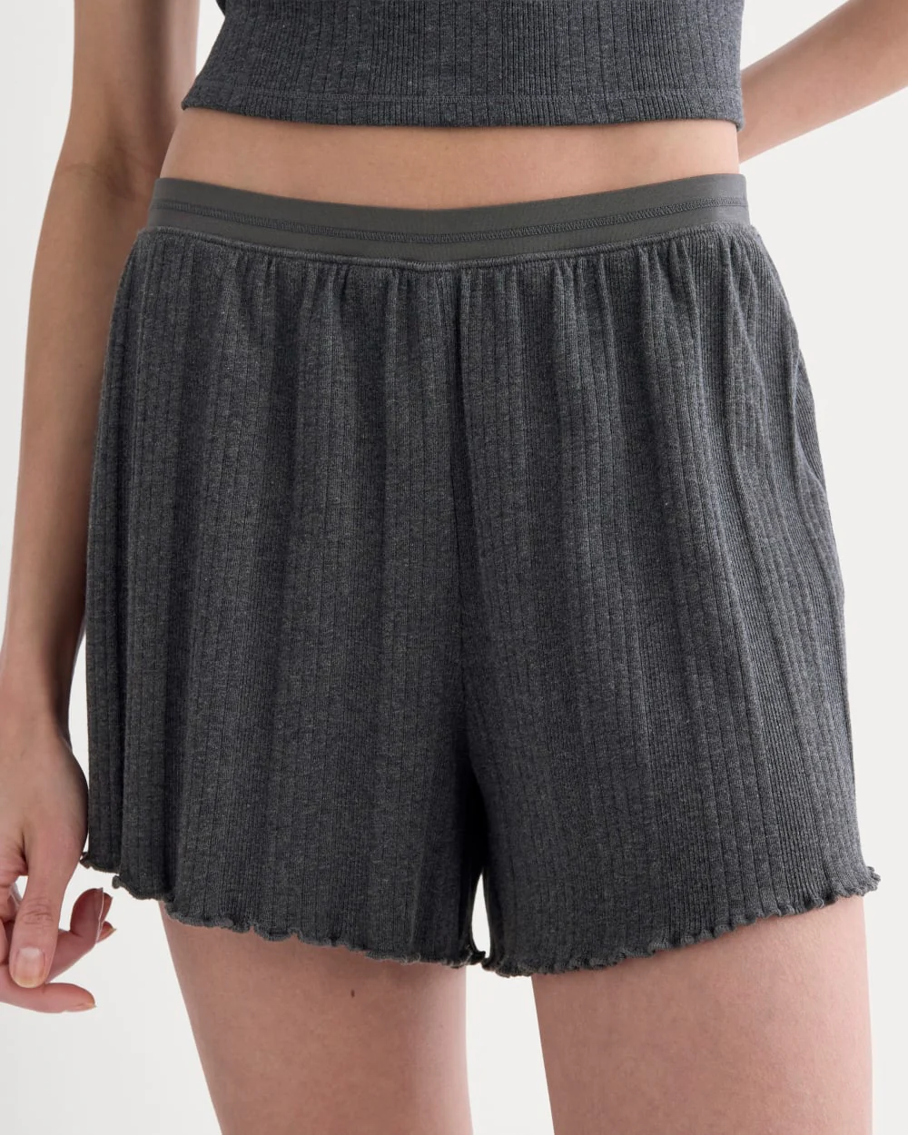 Lounge Rib Short | Heathered Soot - Image 7