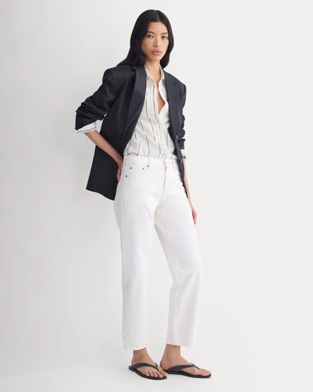 Low-Rise Straight Jean | Ecru
