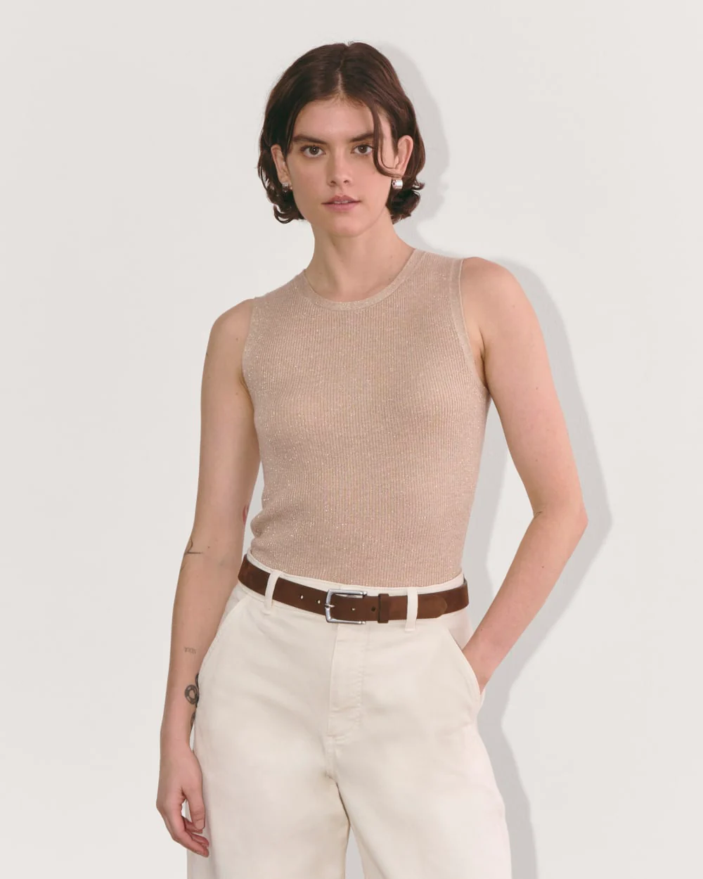 The Tank in Lurex Merino | Gold
