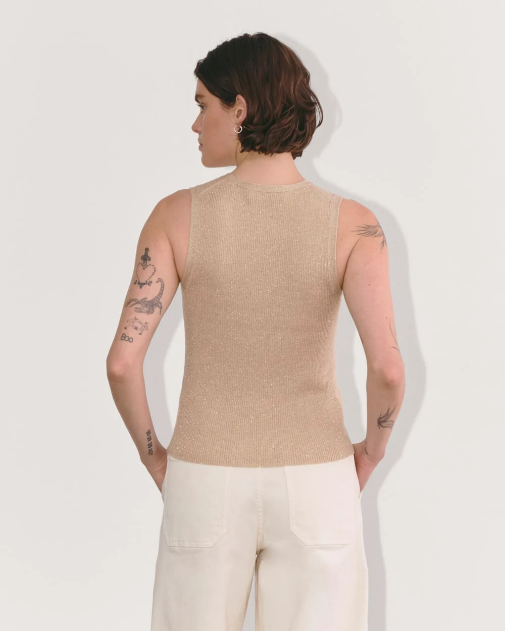 The Tank in Lurex Merino | Gold - Image 5