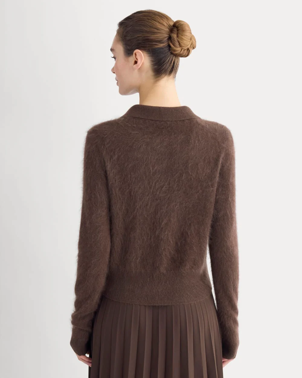 Lush Cashmere Cropped Polo Sweater | Raven - Image 5