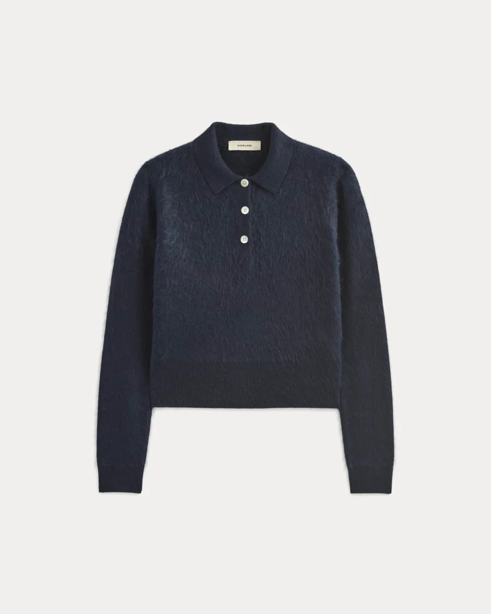 Lush Cashmere Cropped Polo Sweater | Starry Navy - Image 2