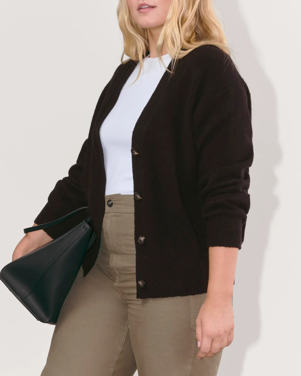 The Cocoon Cardigan in Plush Cotton | Black - Image 3