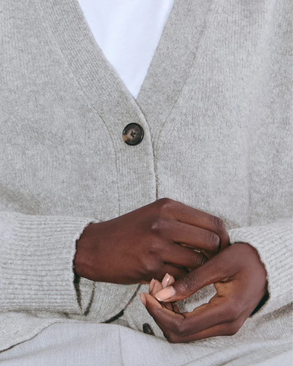 The Cocoon Cardigan in Plush Cotton | Heathered Grey - Image 5