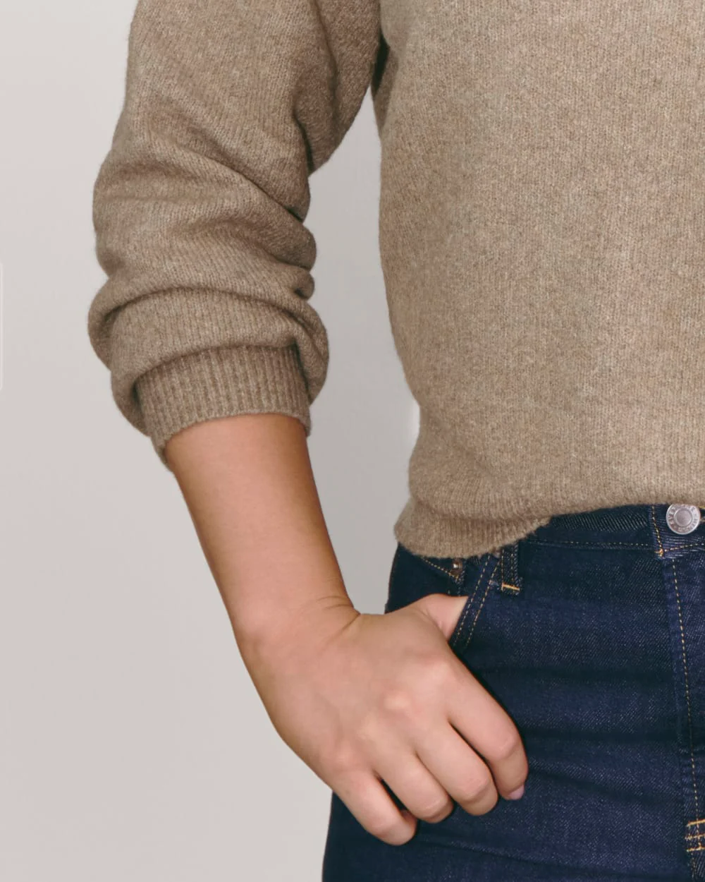 The Cocoon Crew in Plush Cotton | Heather Taupe - Image 4