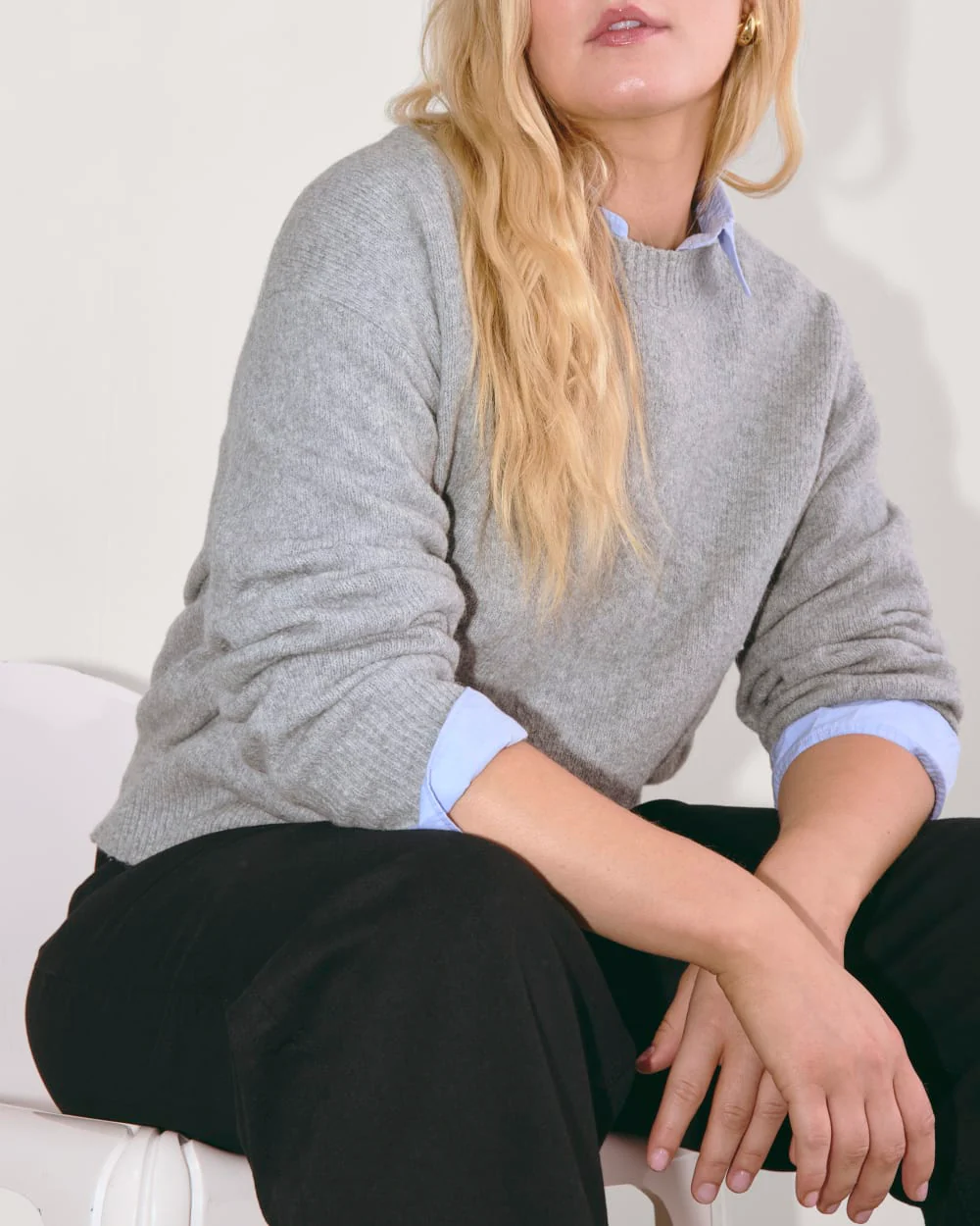 The Cocoon Crew in Plush Cotton | Heathered Grey - Image 3