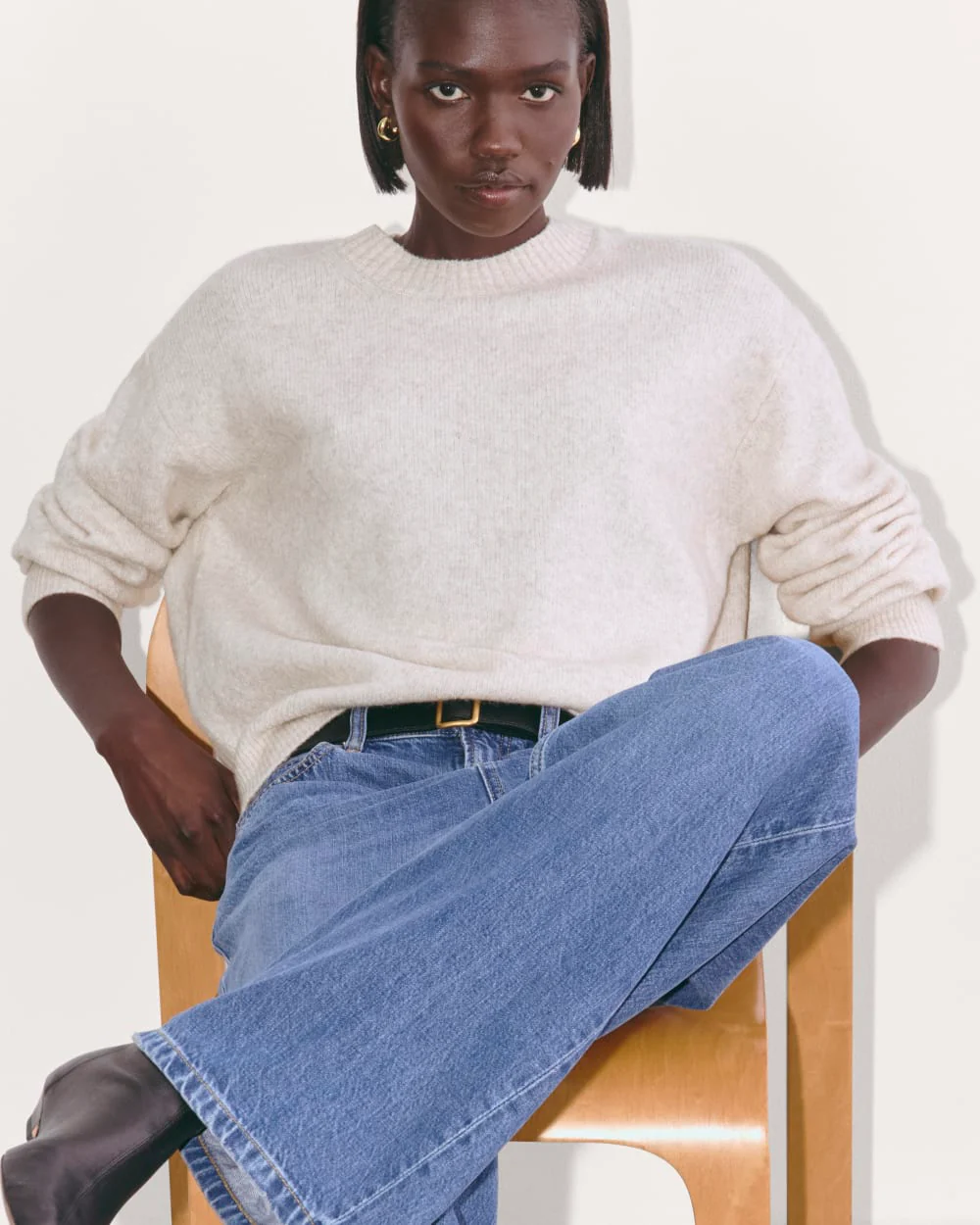 The Cocoon Crew in Plush Cotton | Heathered Oat - Image 4