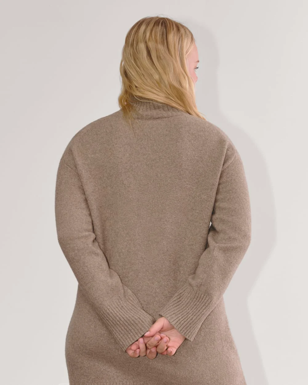 The Sweater Dress in Plush Cotton | Heather Taupe - Image 4