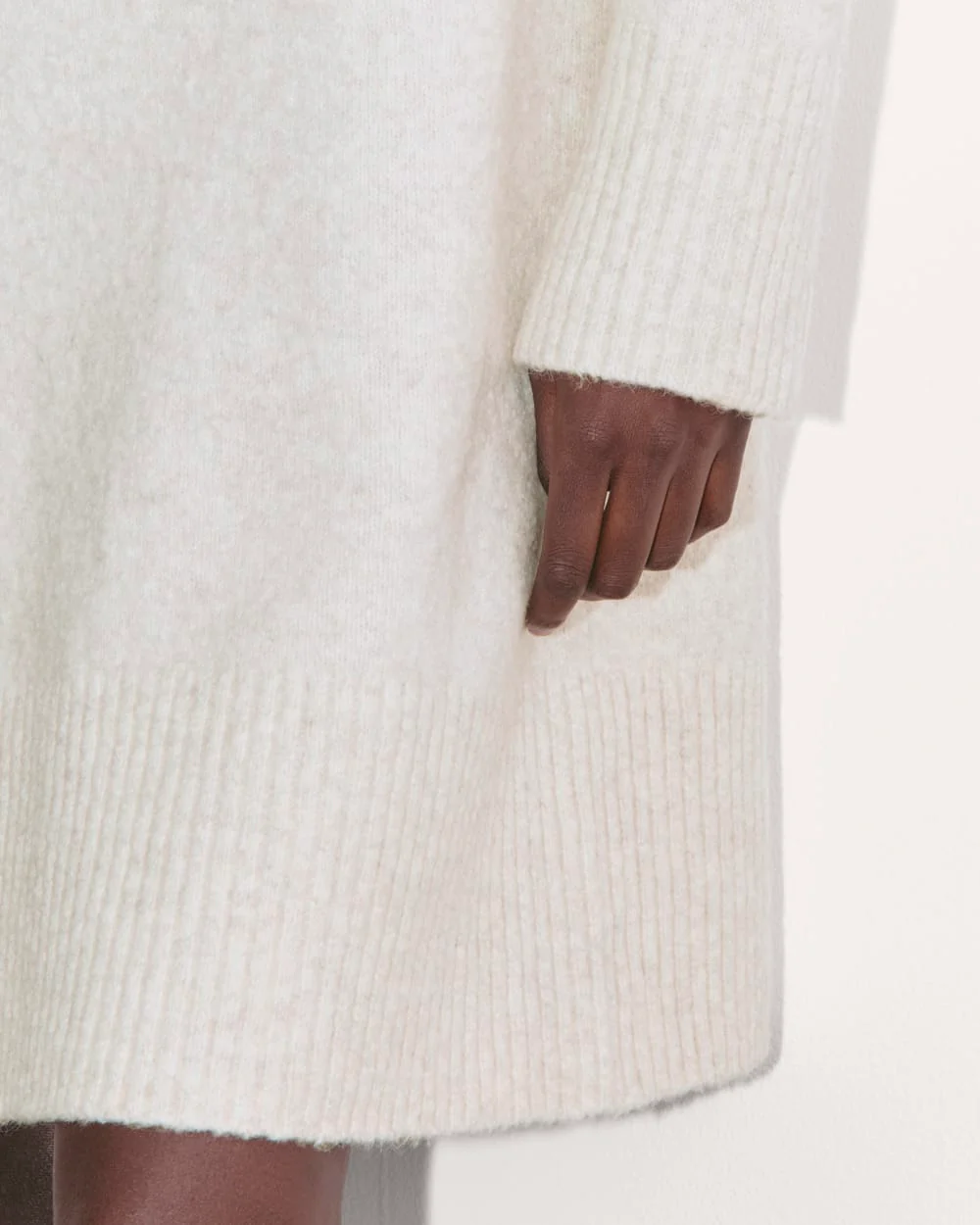 The Sweater Dress in Plush Cotton | Heathered Oat - Image 4