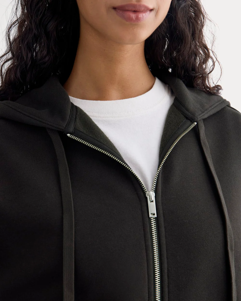 Luxe Fleece Oversized Full-Zip Hoodie | Black - Image 4