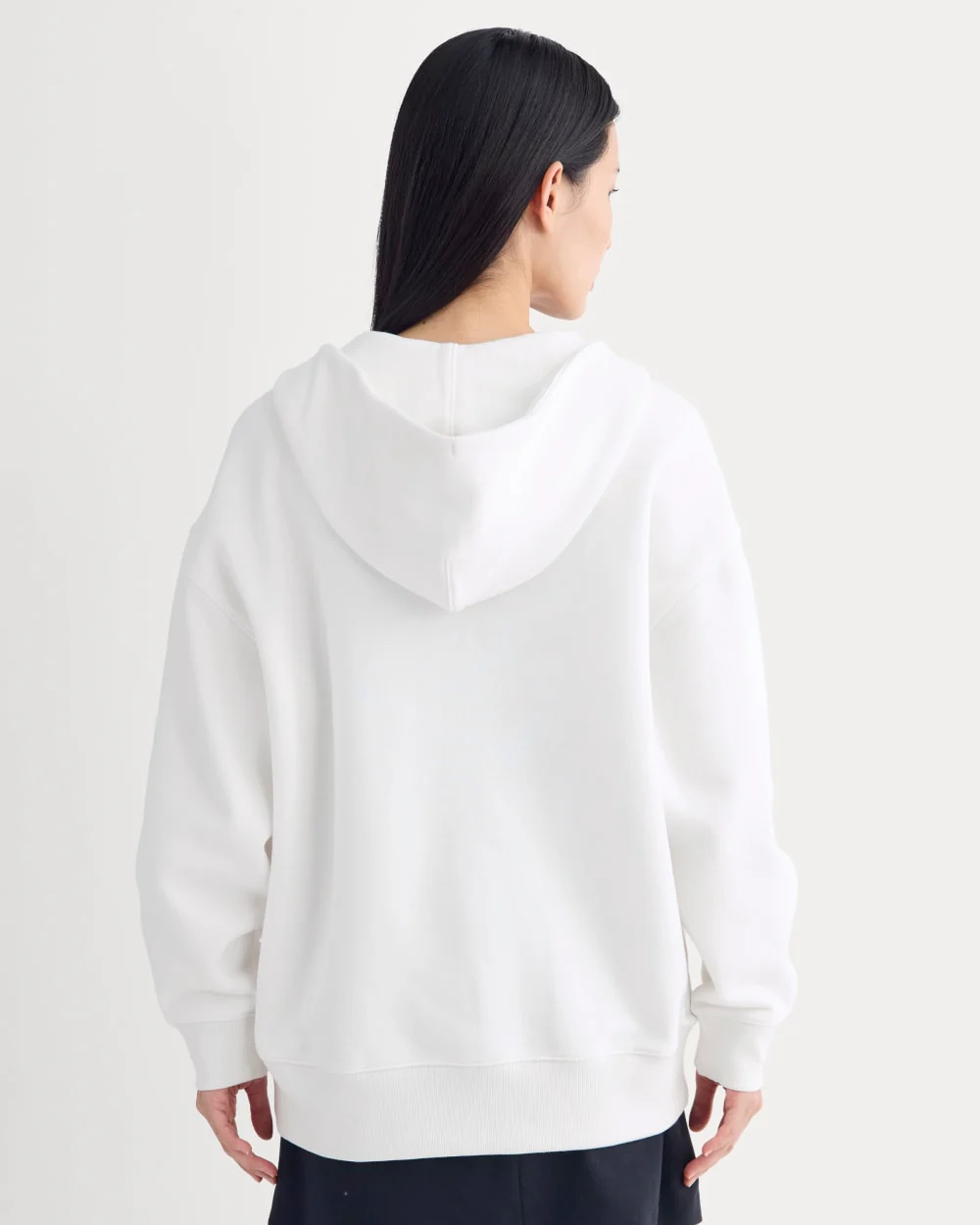 Luxe Fleece Oversized Full-Zip Hoodie | Bone - Image 5