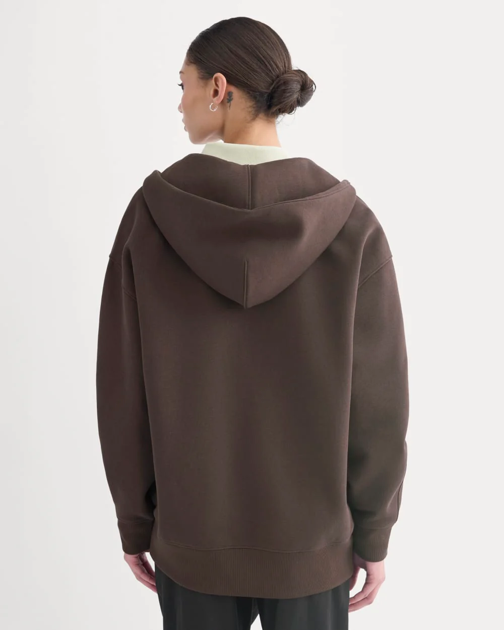 Luxe Fleece Oversized Full-Zip Hoodie | Dark Chocolate - Image 5