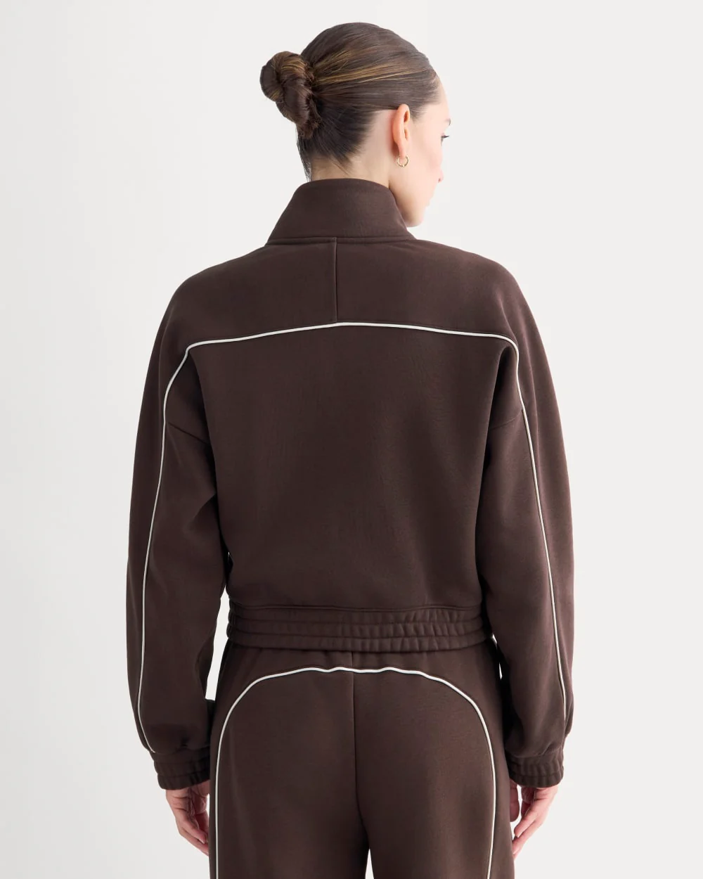 Luxe Fleece Track Jacket | Dark Chocolate - Image 5