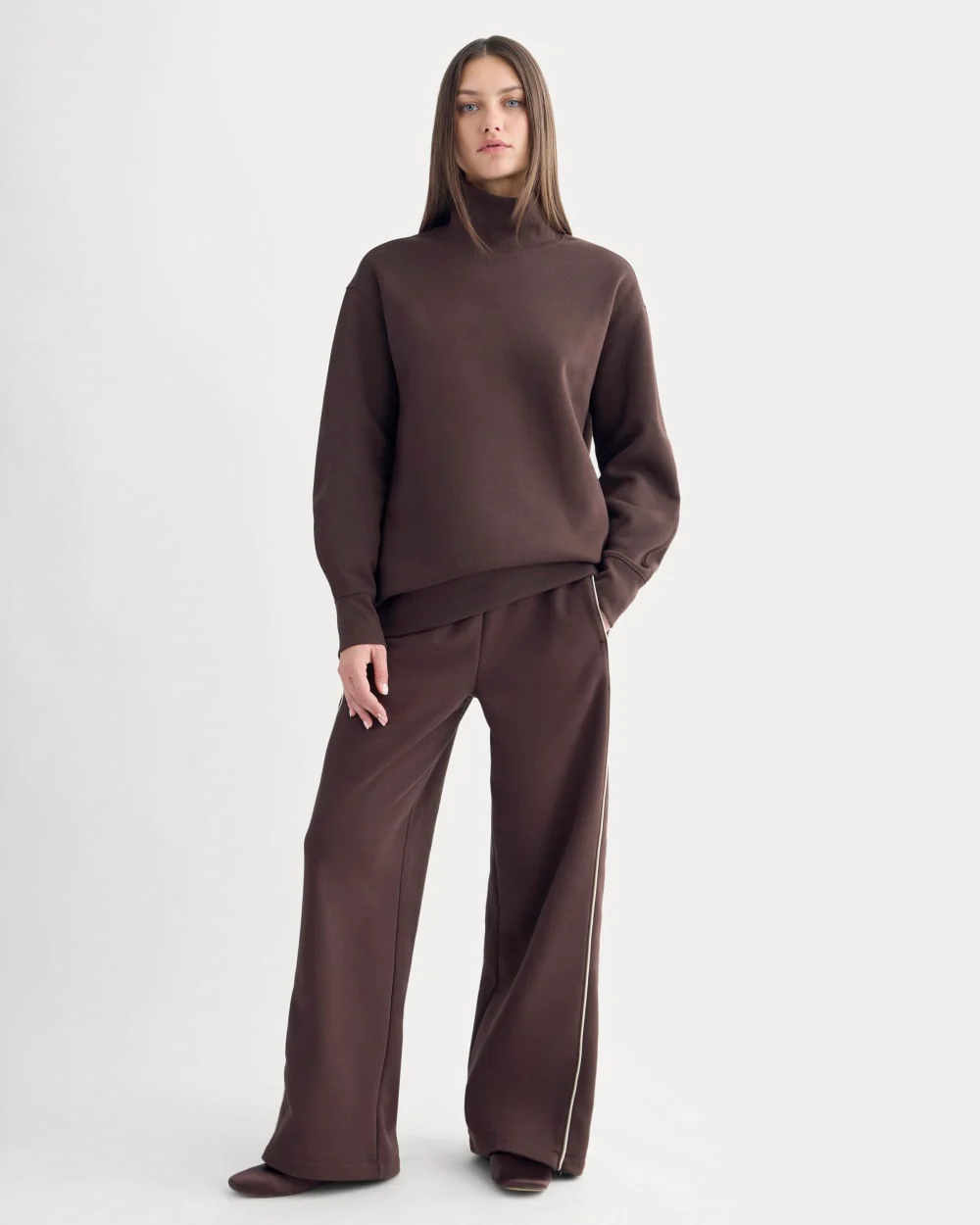 Luxe Fleece Turtleneck | Dark Chocolate - Image 3
