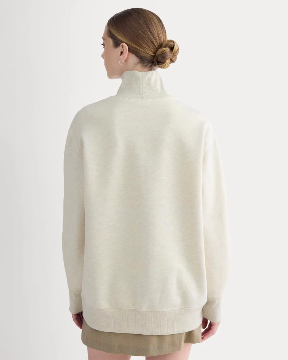 Luxe Fleece Turtleneck | Heathered Oat - Image 5