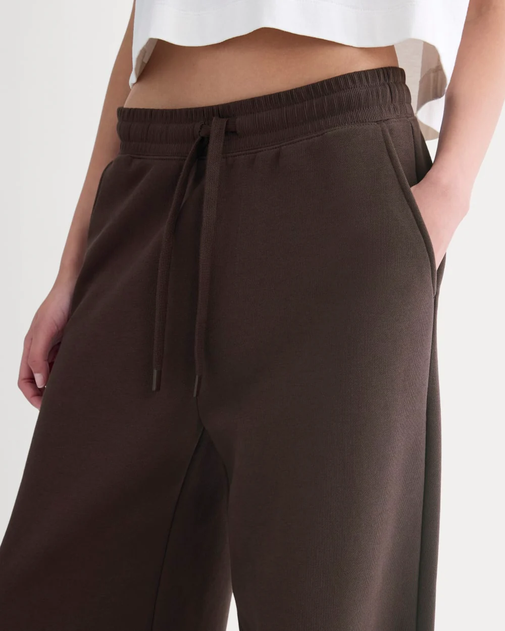 Luxe Fleece Wide-Leg Sweatpant | Dark Chocolate - Image 4