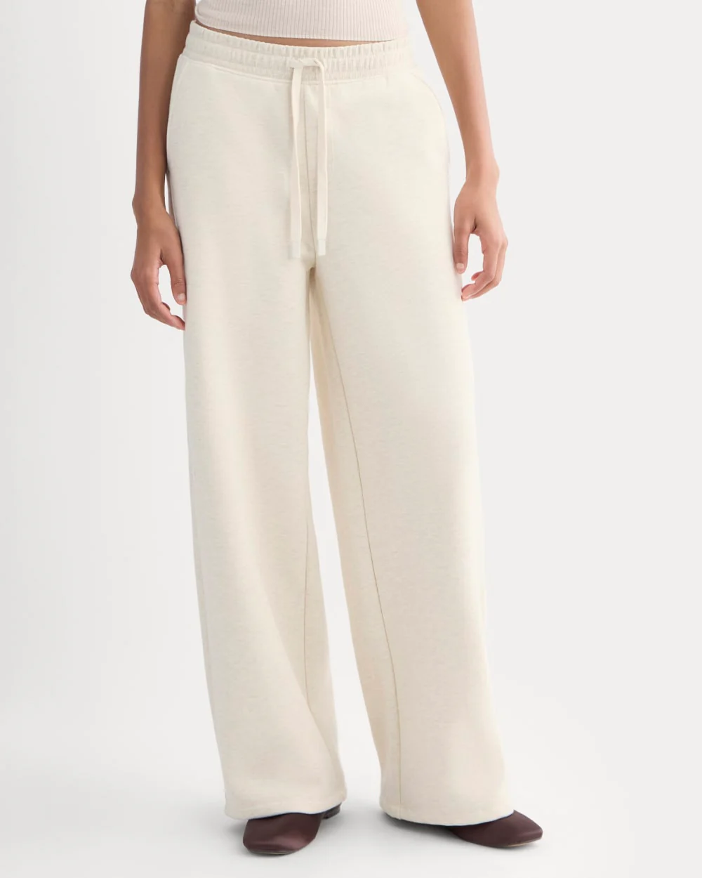 Luxe Fleece Wide-Leg Sweatpant | Heathered Oat - Image 3