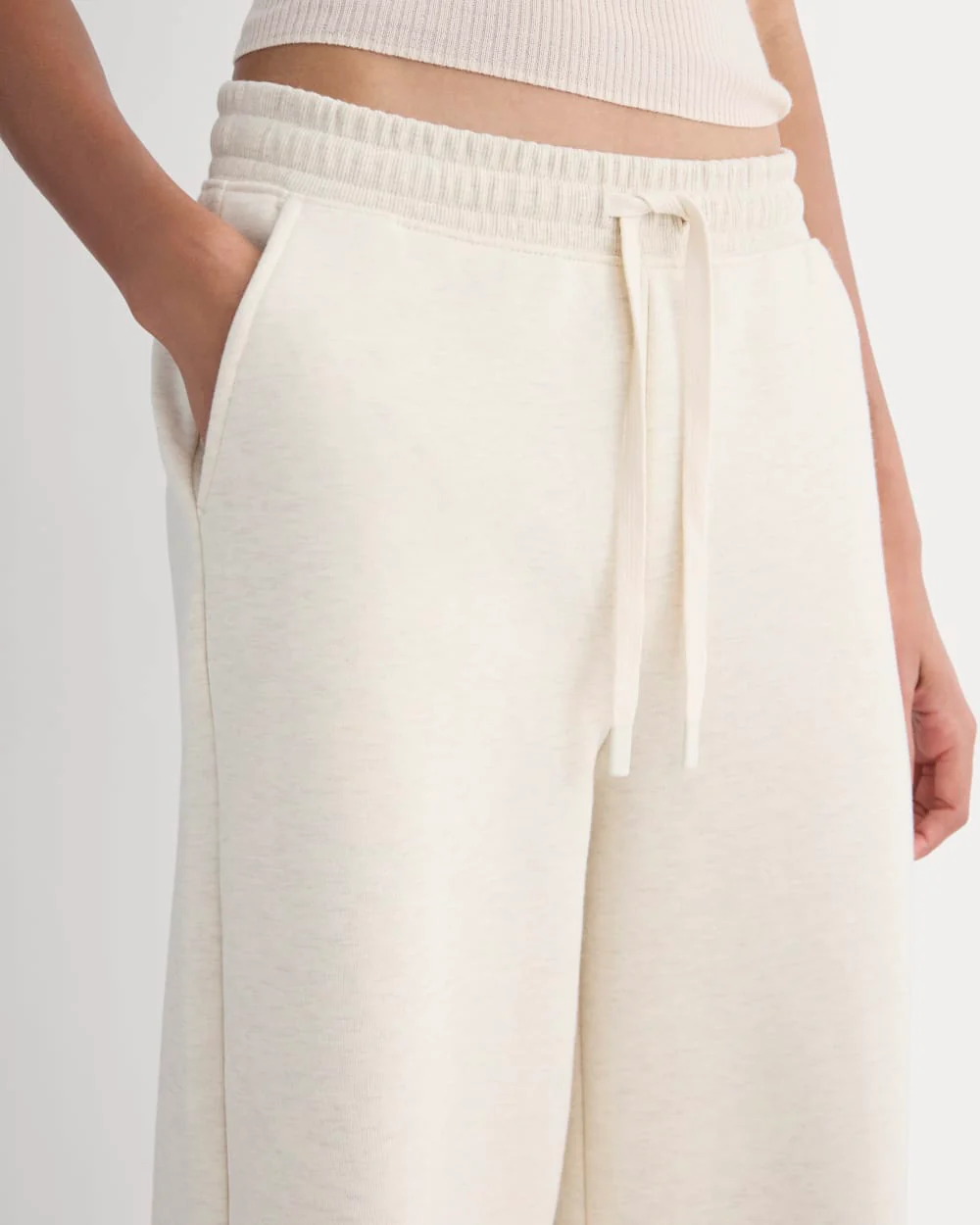 Luxe Fleece Wide-Leg Sweatpant | Heathered Oat - Image 4