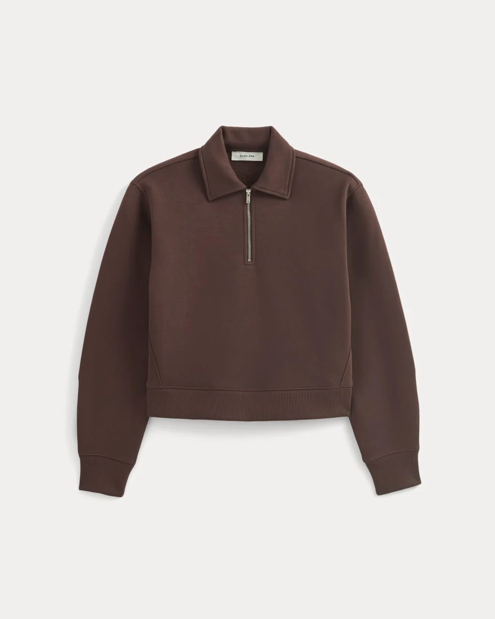 Luxe Fleece Zip Polo | Dark Chocolate - Image 2