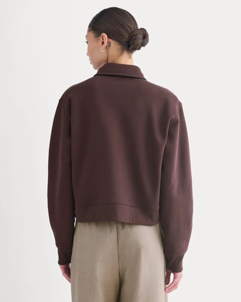 Luxe Fleece Zip Polo | Dark Chocolate - Image 5