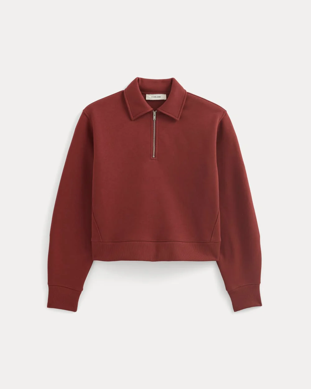 Luxe Fleece Zip Polo | Merlot - Image 2