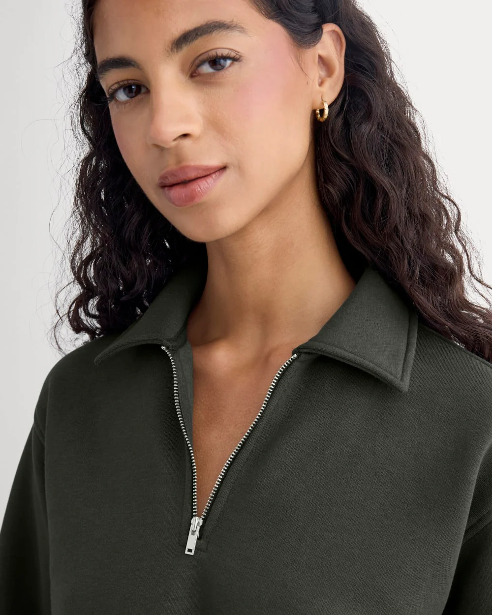 Luxe Fleece Zip Polo | Washed Black - Image 4