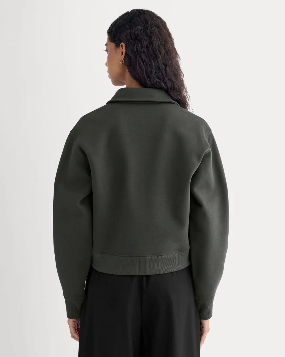 Luxe Fleece Zip Polo | Washed Black - Image 5