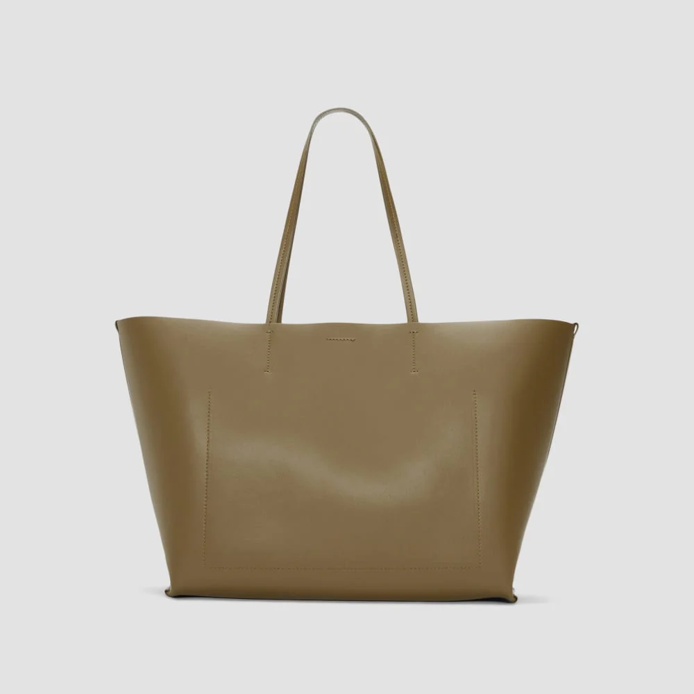 The Luxe Italian Leather Tote | Beech - Image 12
