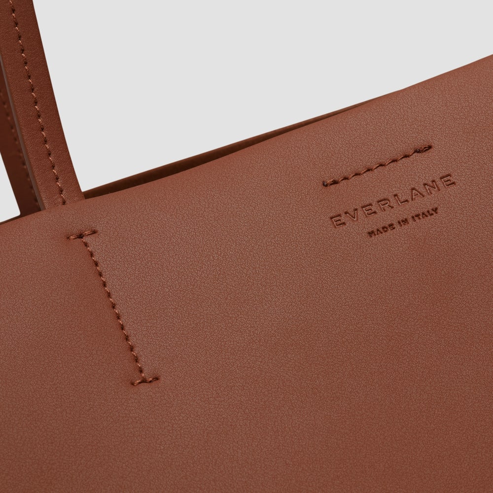 The Luxe Italian Leather Tote | Cognac - Image 4