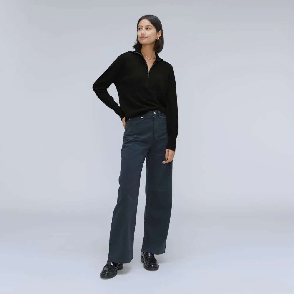The Luxe Merino Half-Zip Sweater | Black - Image 6