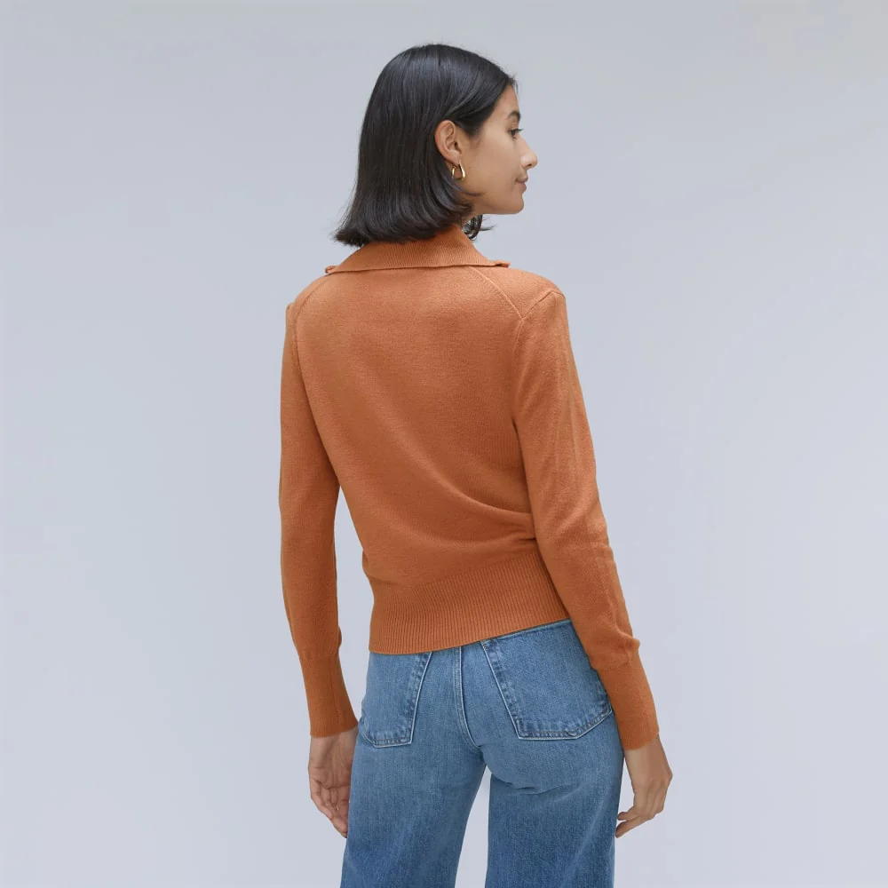 The Luxe Merino Half-Zip Sweater | Tawny Brown - Image 3