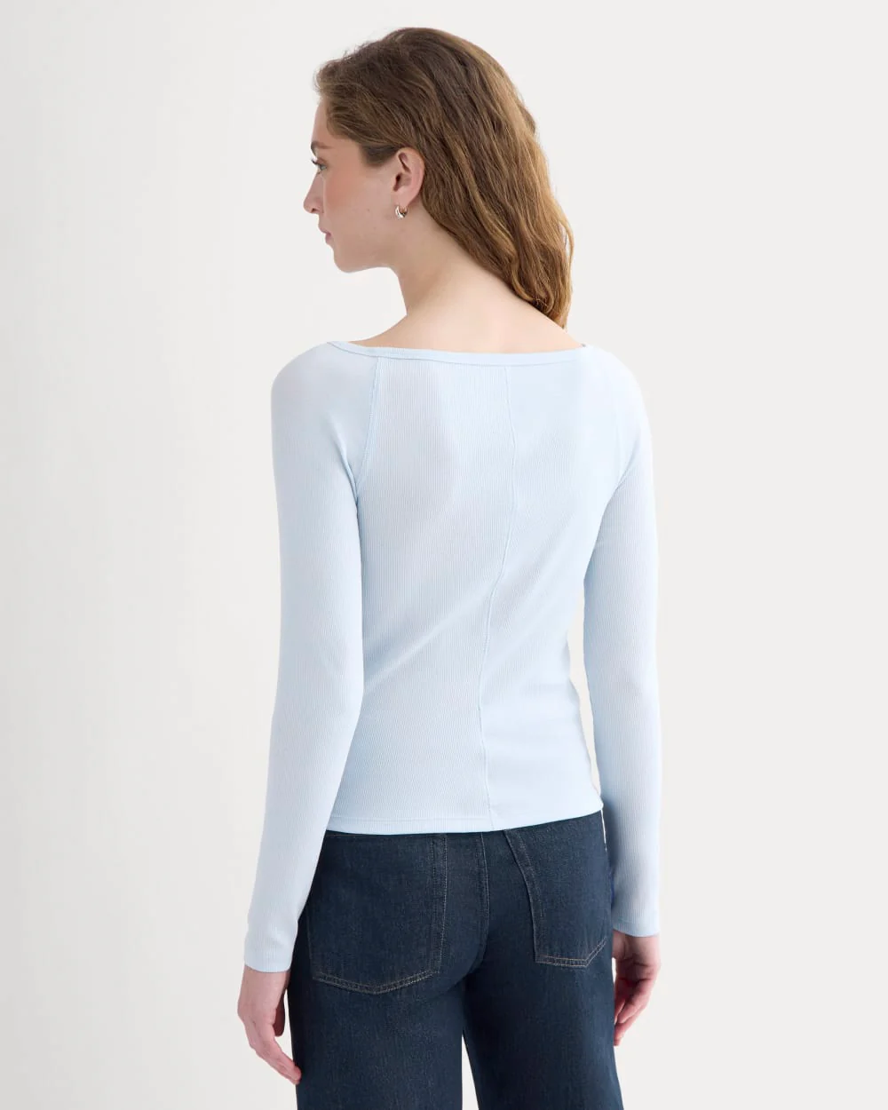 Luxe Rib Boatneck Top | Skywriting - Image 4