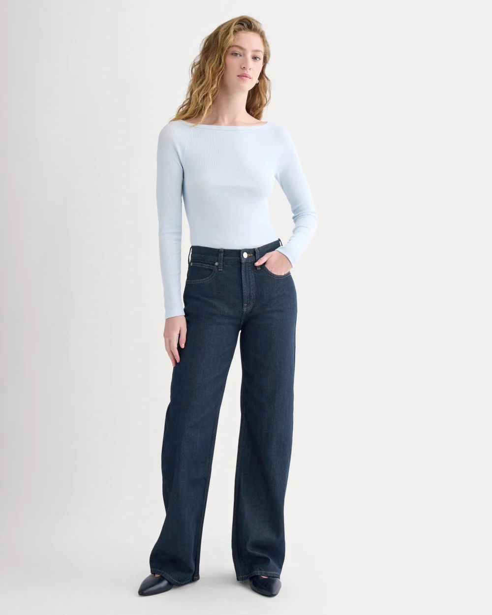 Luxe Rib Boatneck Top | Skywriting - Image 5