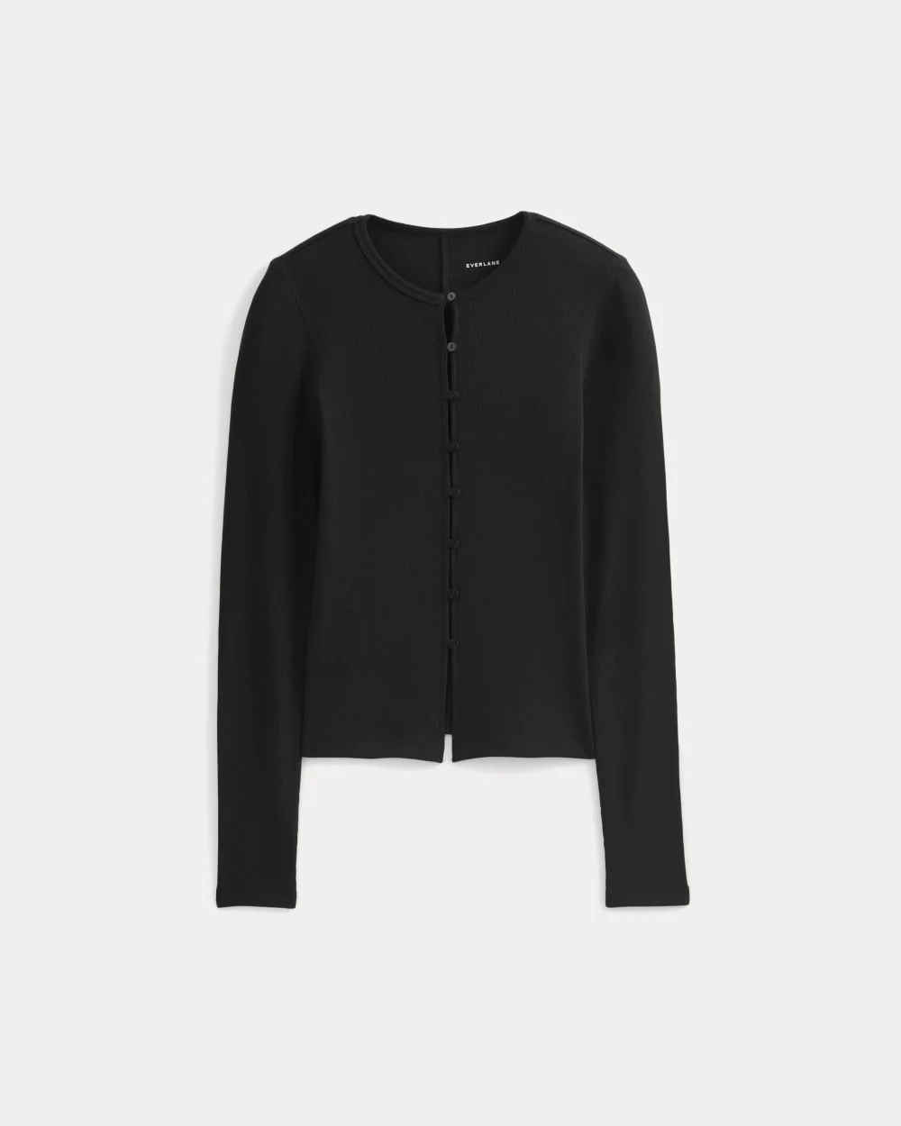 Luxe Rib Button-Up Top | Black - Image 2