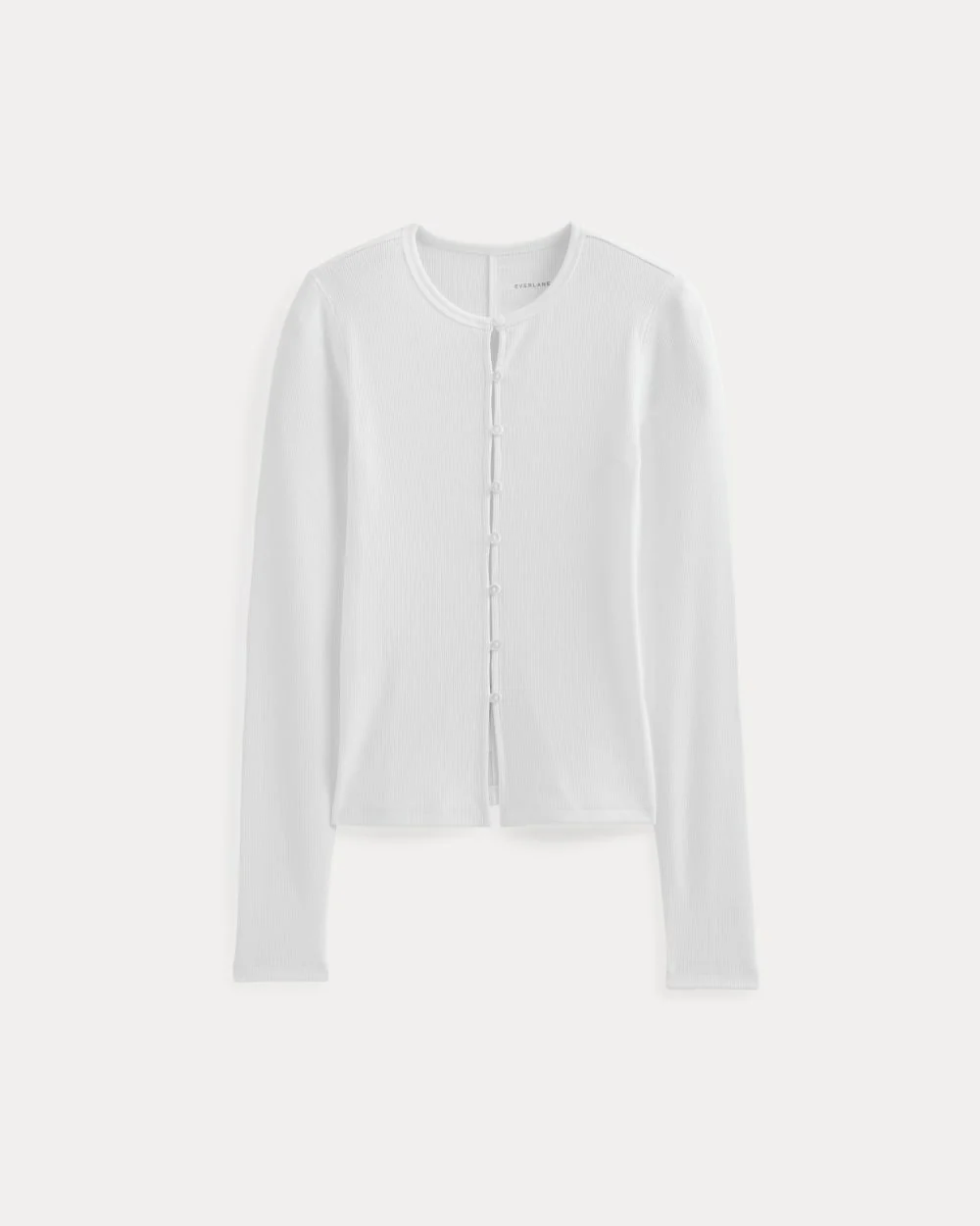 Luxe Rib Button-Up Top | White - Image 2