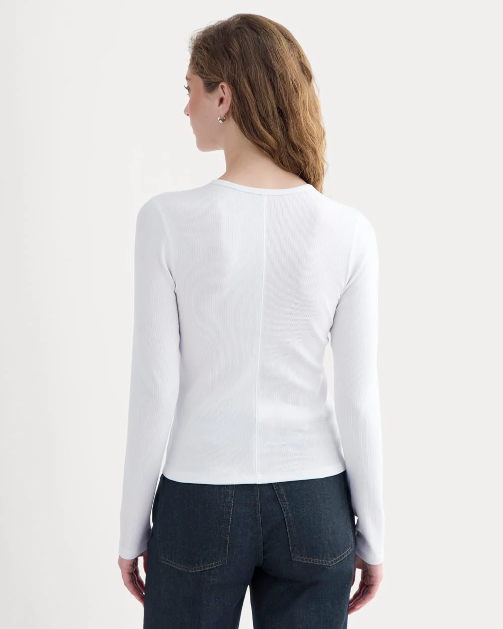 Luxe Rib Button-Up Top | White - Image 5
