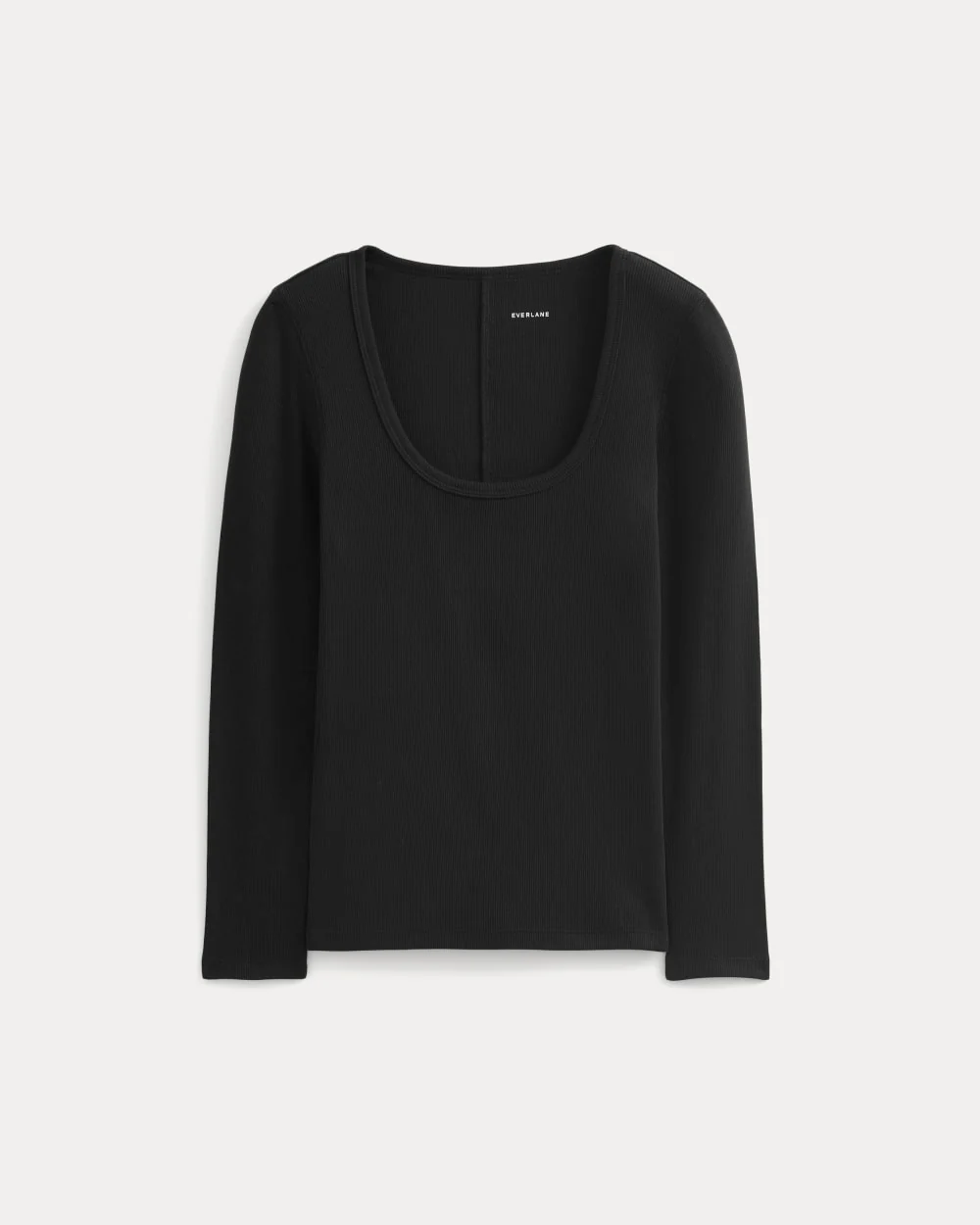 Luxe Rib Deep U-Neck Top | Black - Image 2