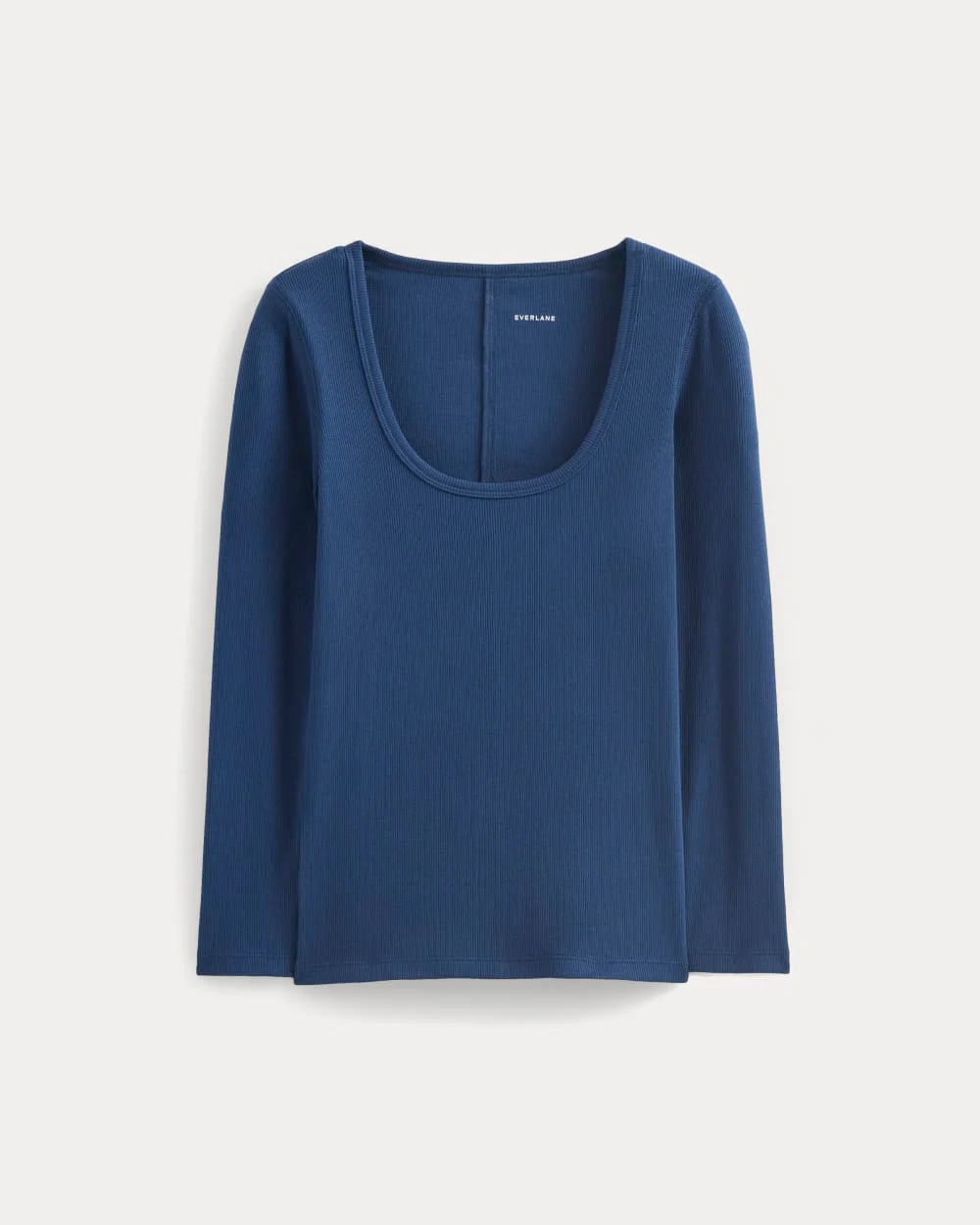 Luxe Rib Deep U-Neck Top | Estate Blue - Image 2