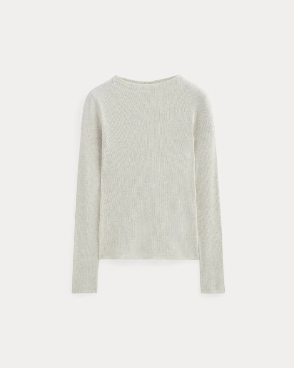 The Luxe Rib Funnel-Neck Tee | Heathered Oat - Image 2