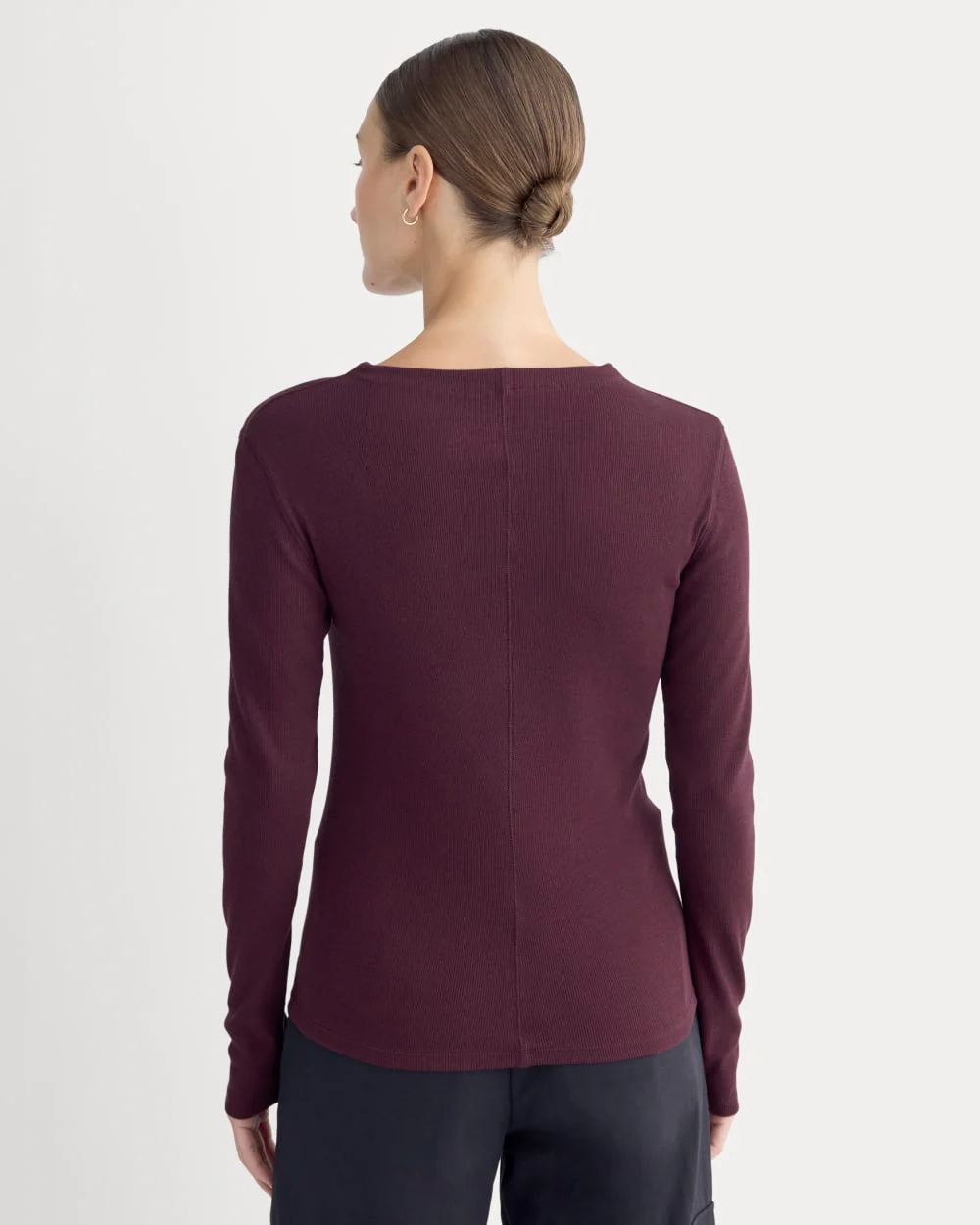The Luxe Rib Funnel-Neck Tee | Heathered Port Royale - Image 5