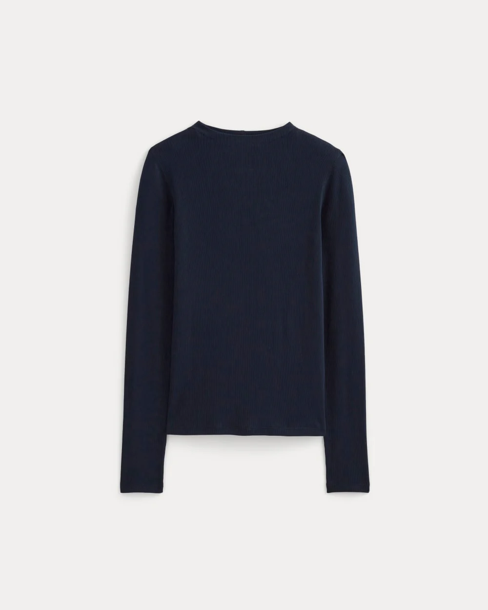 The Luxe Rib Funnel-Neck Tee | Navy - Image 2