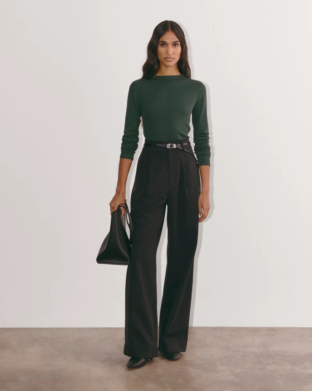 The Luxe Rib Funnel-Neck Tee | Scarab - Image 3