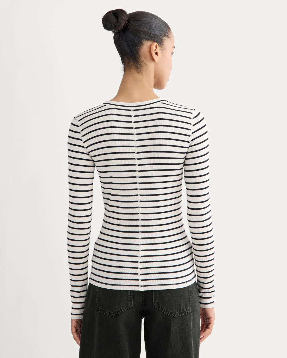 The Luxe Rib Henley | Bone / Black - Image 5